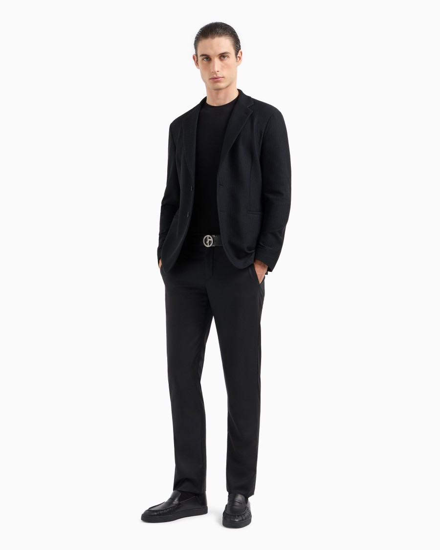 The world of armani GIACCA MONOPETTO IN GAUFRÉ TECNICO Black Friday Prezzi