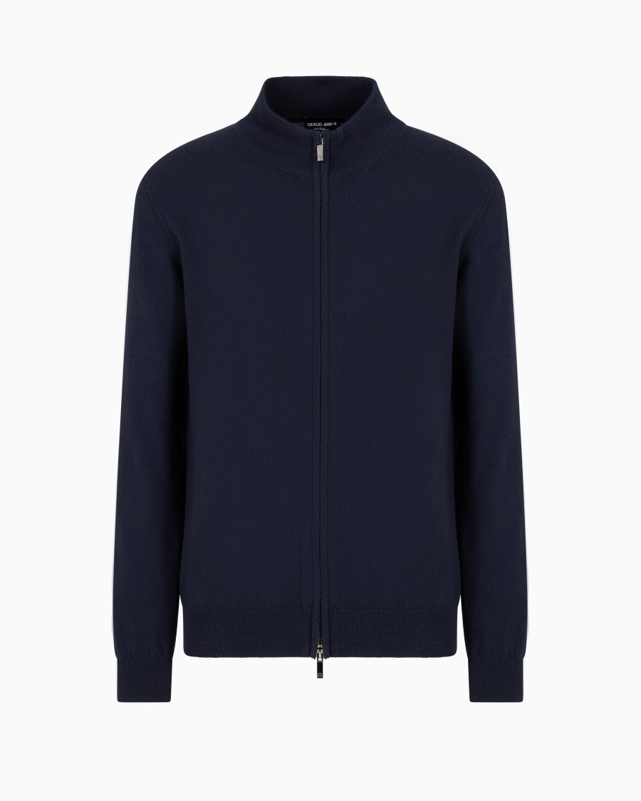 The world of armani CARDIGAN CON ZIP IN CASHMERE