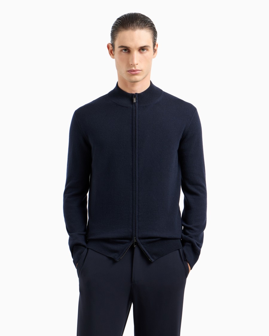 The world of armani CARDIGAN CON ZIP IN CASHMERE In vendita