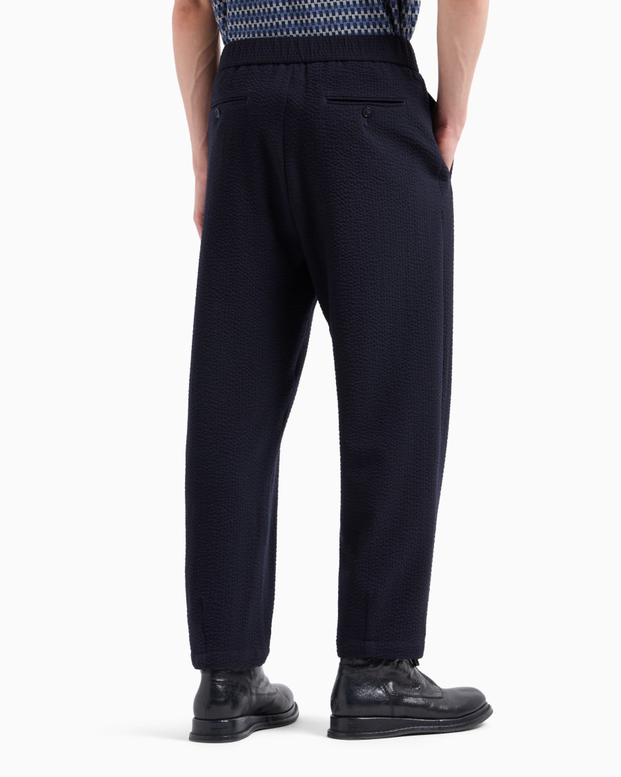 The world of armani PANTALONI A UNA PINCE IN LANA VERGINE E CASHMERE SEERSUCKER Duty-free