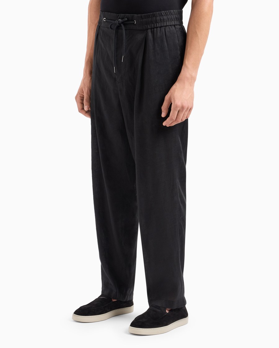 The world of armani PANTALONI A UNA PINCE IN TELA DI LINO 50% di sconto per tempo limitato