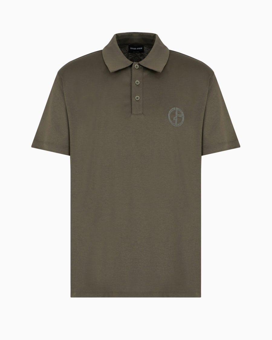 The world of armani POLO A MANICHE CORTE IN INTERLOCK DI COTONE