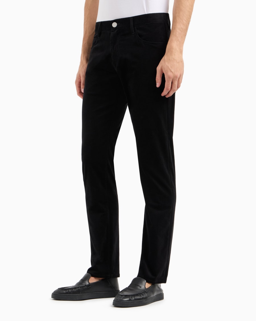 The world of armani PANTALONE 5 TASCHE REGULAR FIT IN COTONE E CASHMERE A COSTE In Linea