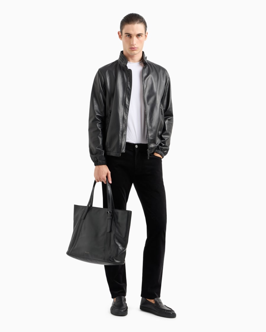 The world of armani PANTALONE 5 TASCHE REGULAR FIT IN COTONE E CASHMERE A COSTE In Linea