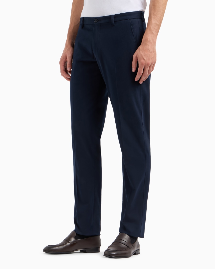 The world of armani PANTALONI IN COTONE E CASHMERE STRETCH Nuovo