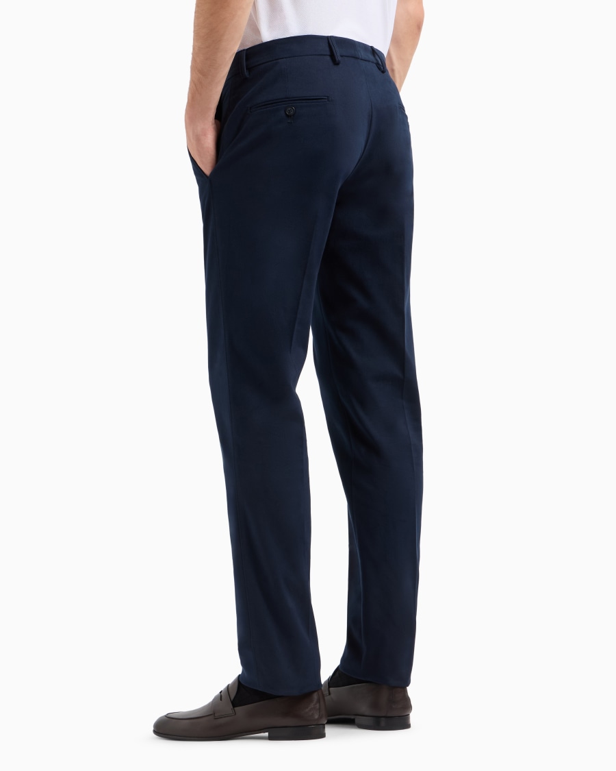 The world of armani PANTALONI IN COTONE E CASHMERE STRETCH Nuovo