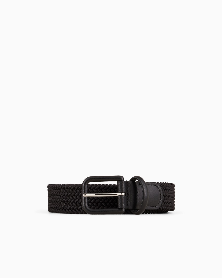 The world of armani CINTURA IN NASTRO INTRECCIATO E PELLE