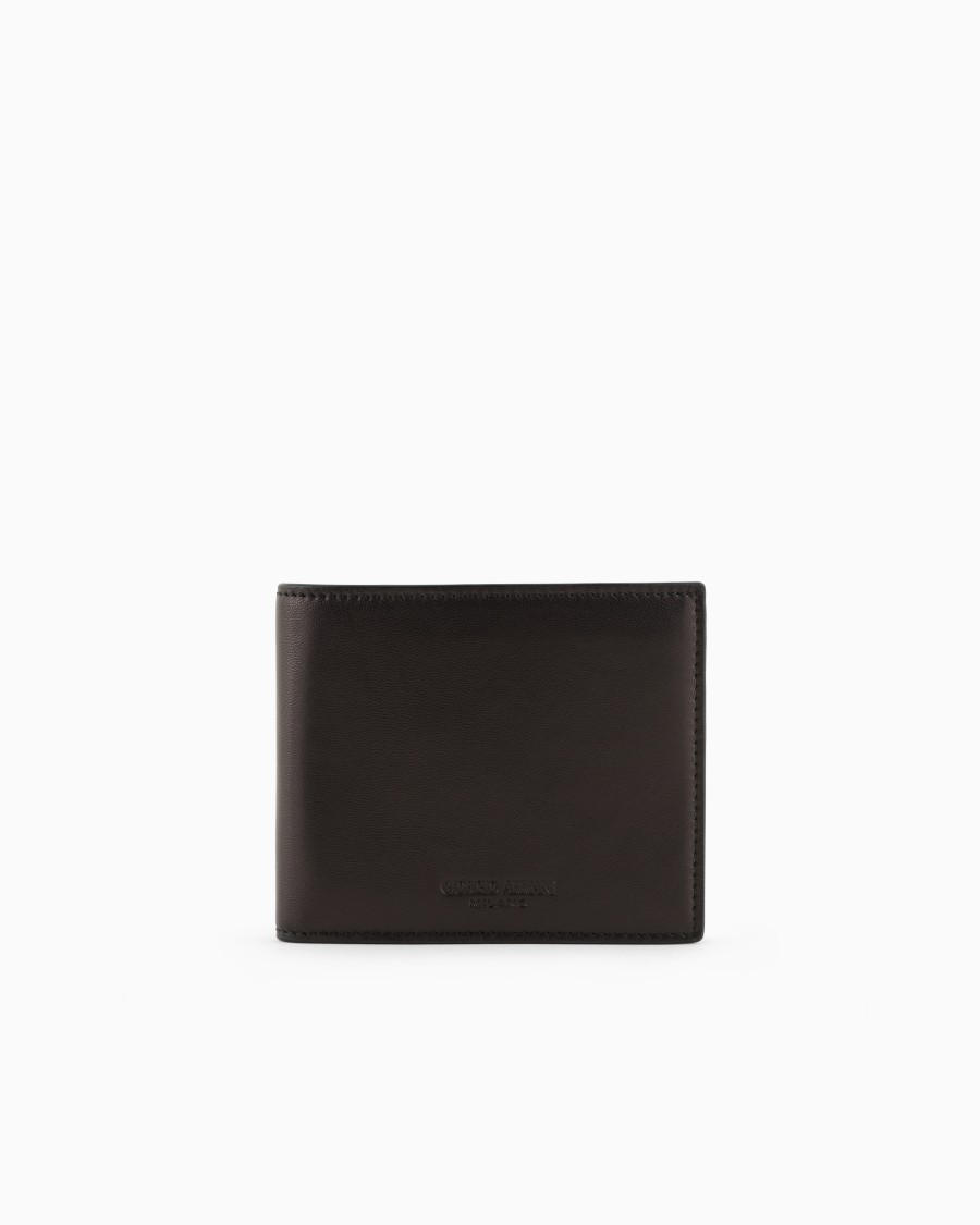 The world of armani PORTAFOGLI BIFOLD IN NAPPA Spedizione Gratuita