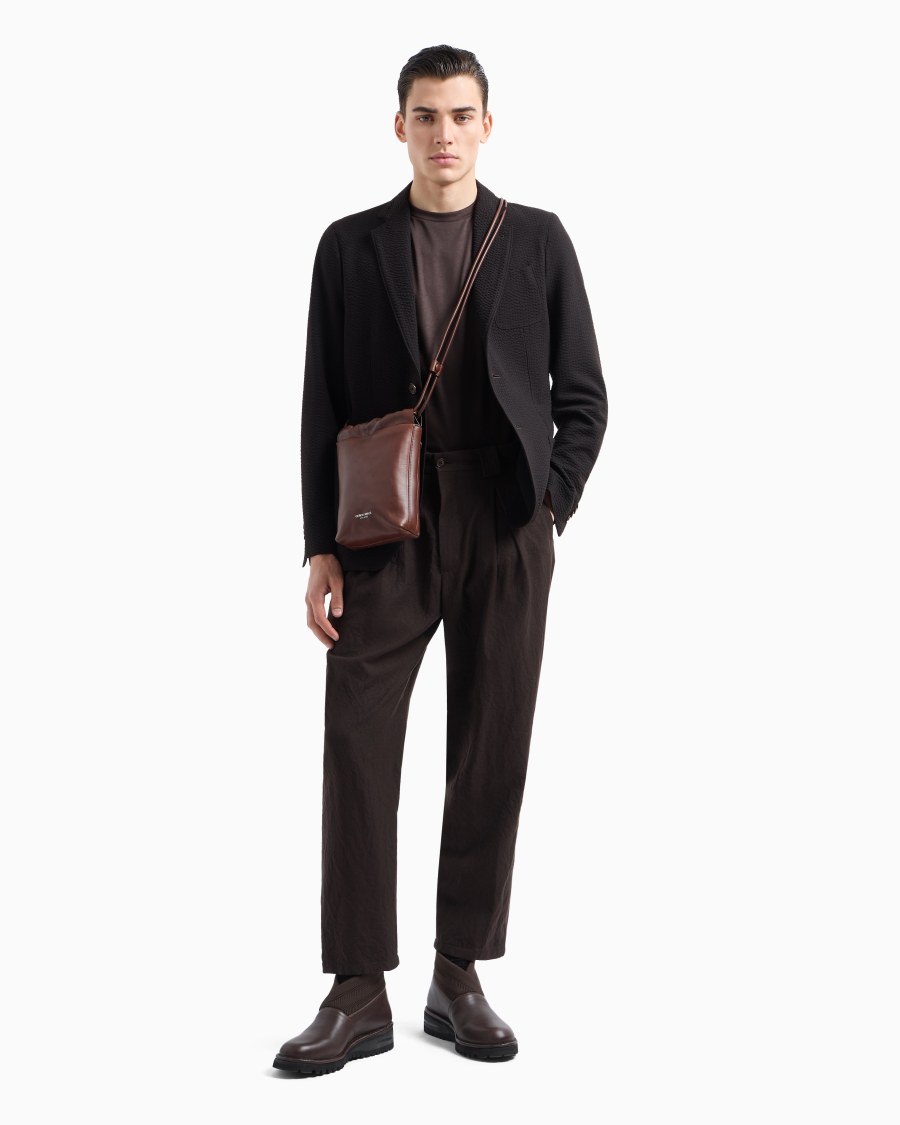 The world of armani T-SHIRT IN INTERLOCK DI COTONE CON LOGO RICAMATO Negozi Online