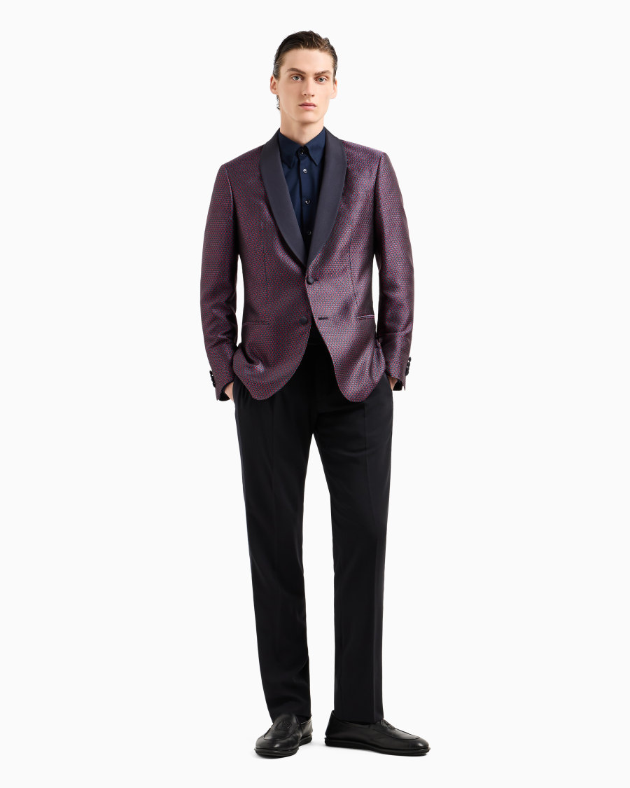 The world of armani GIORGIO'S GIACCA MONOPETTO IN SETA JACQUARD Affare Del Giorno