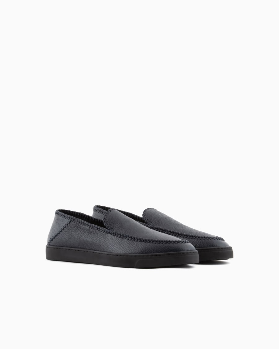 The world of armani GALLERIA 3 SLIP-ON IN CERVO CON INFILATURE Novità