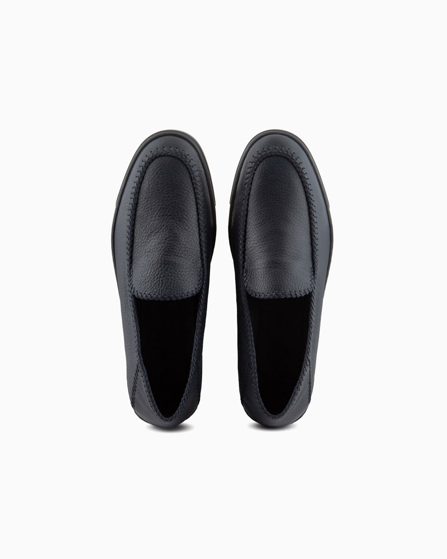 The world of armani GALLERIA 3 SLIP-ON IN CERVO CON INFILATURE Novità