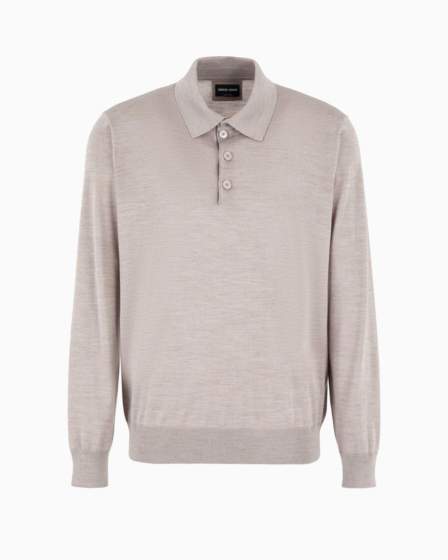 The world of armani POLO A MANICHE LUNGHE IN LANA VERGINE