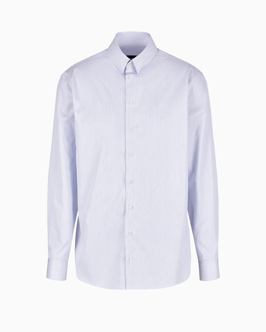 The world of armani CAMICIA REGULAR FIT IN COTONE RIGATO In Vendita