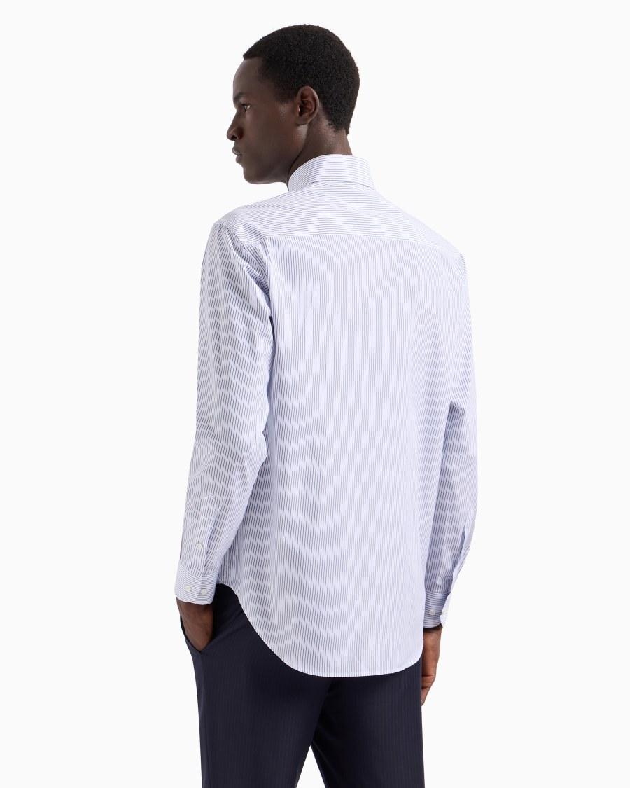 The world of armani CAMICIA REGULAR FIT IN COTONE RIGATO In Vendita