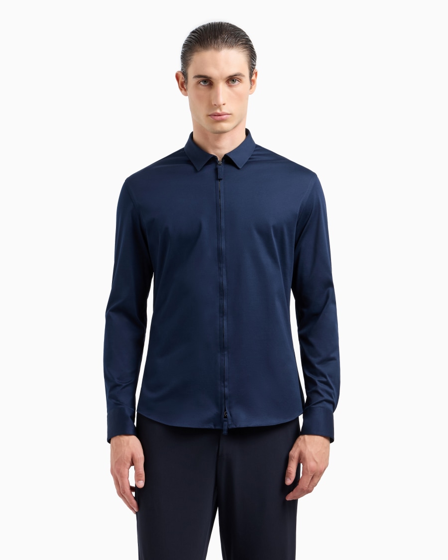The world of armani CAMICIA CON ZIP IN JERSEY DI COTONE Offerte