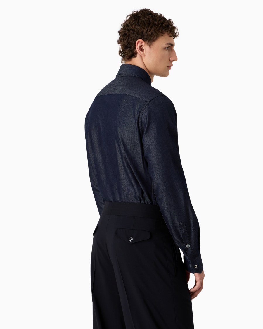 The world of armani DENIM COLLECTION CAMICIA IN DENIM DI COTONE Hotsell