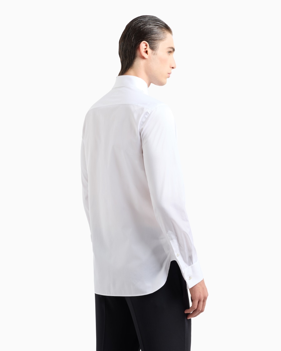 The world of armani CAMICIA REGULAR FIT IN COTONE EFFETTO SHINY Vendita Economica