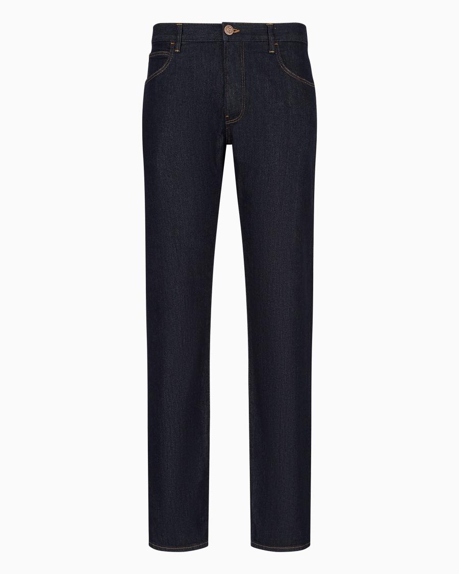 The world of armani PANTALONE 5 TASCHE REGULAR FIT IN DENIM DI COTONE STRETCH I Più Venduti