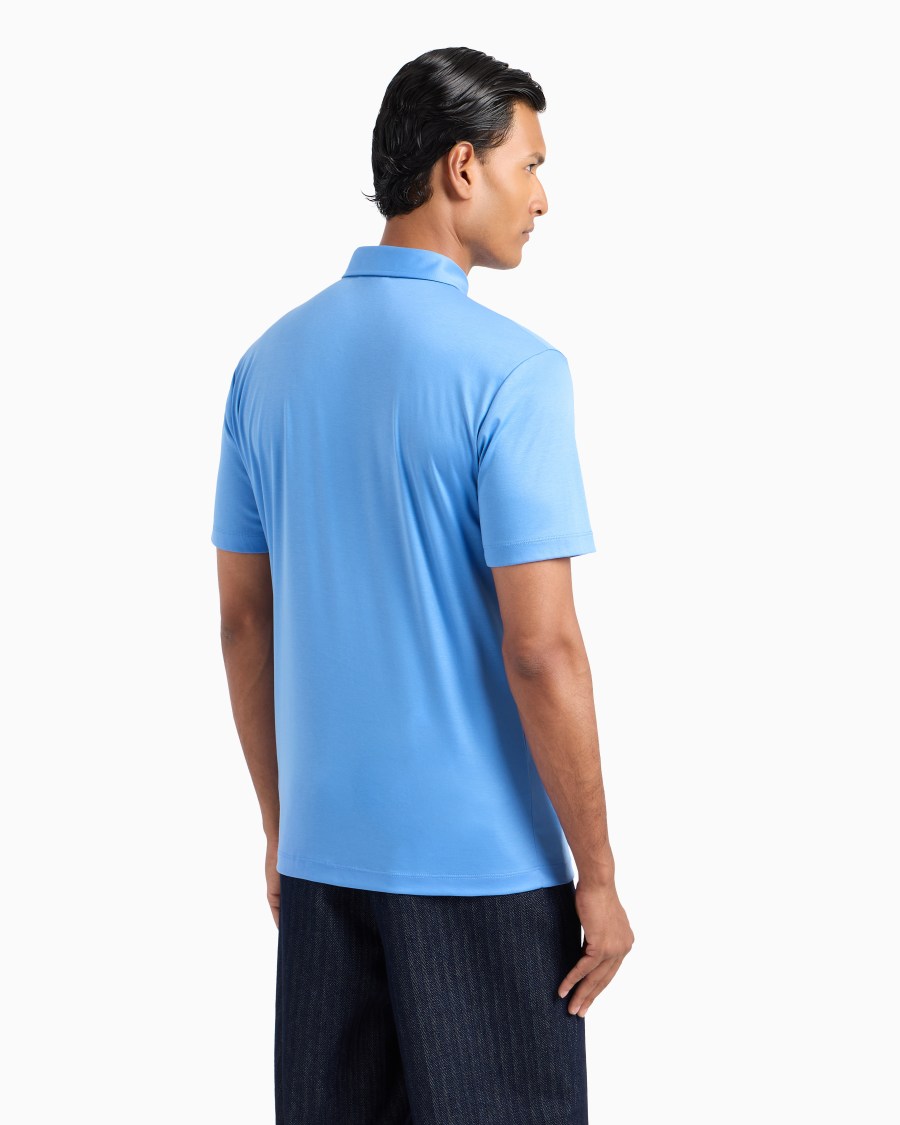 The world of armani POLO IN INTERLOCK DI PURO COTONE CON LOGO RICAMATO Vendite Flash