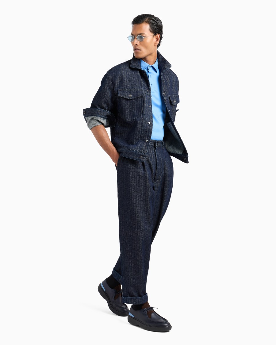 The world of armani POLO IN INTERLOCK DI PURO COTONE CON LOGO RICAMATO Vendite Flash