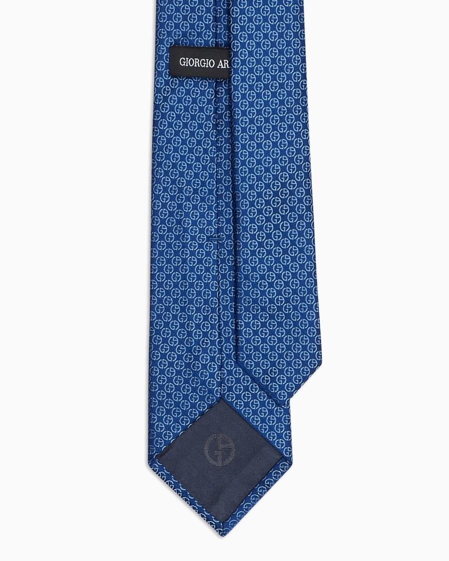 The world of armani CRAVATTA IN SETA JACQUARD MONOGRAM Nuova