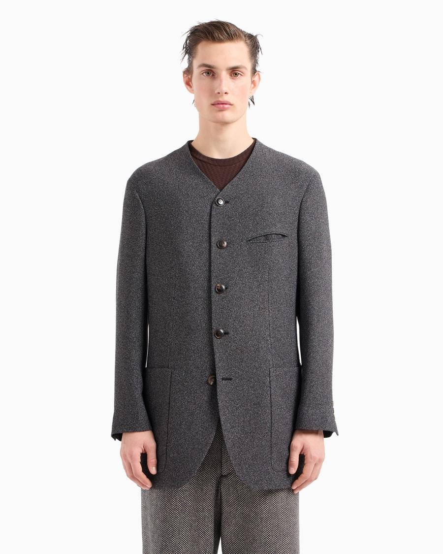 The world of armani GIACCA LINEA HERITAGE MONOPETTO IN CREPE DI MISTO VISCOSA Prezzo di fabbrica