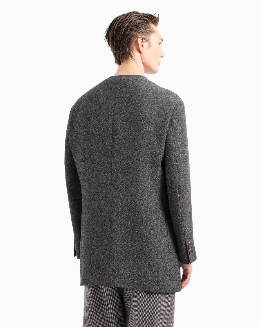The world of armani GIACCA LINEA HERITAGE MONOPETTO IN CREPE DI MISTO VISCOSA Prezzo di fabbrica