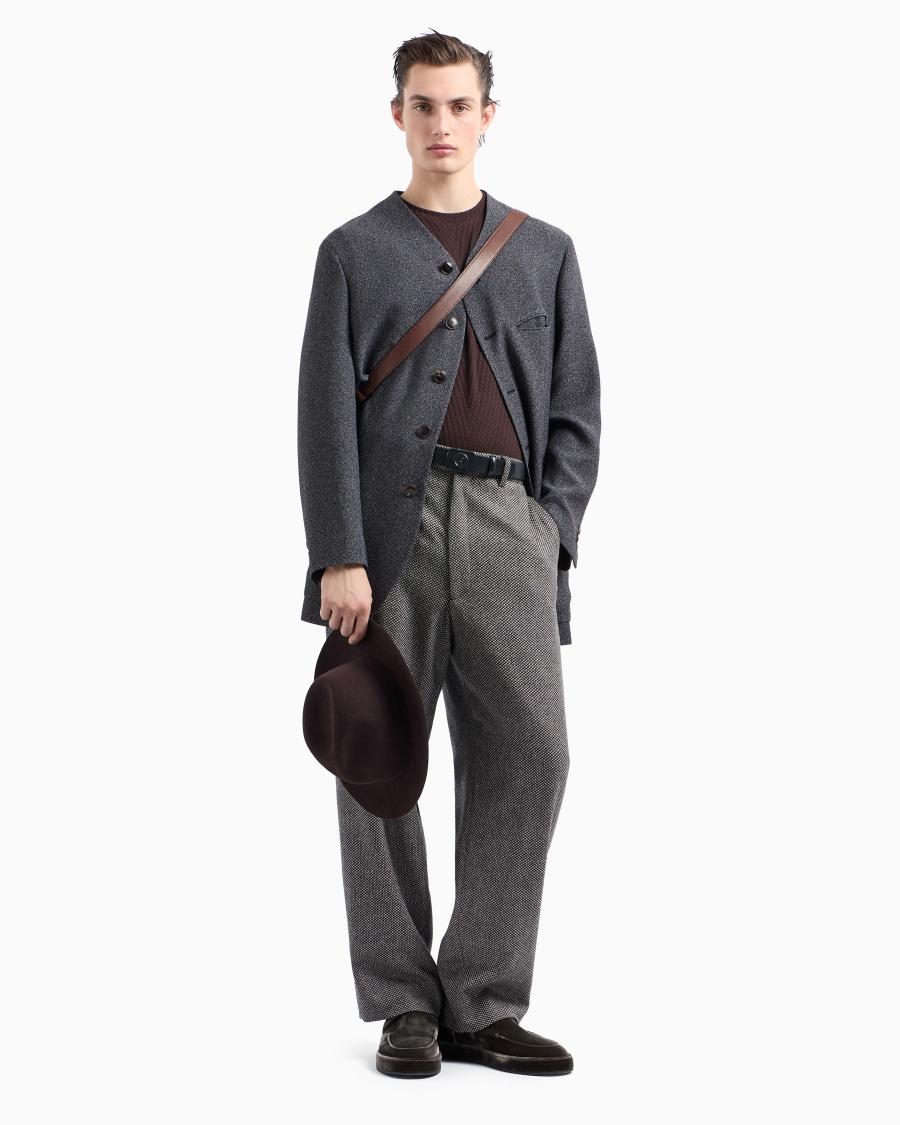 The world of armani GIACCA LINEA HERITAGE MONOPETTO IN CREPE DI MISTO VISCOSA Prezzo di fabbrica