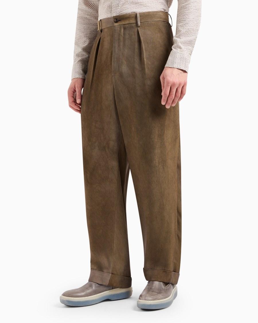 The world of armani PANTALONI A UNA PINCE IN VISCOSA Flash Sale