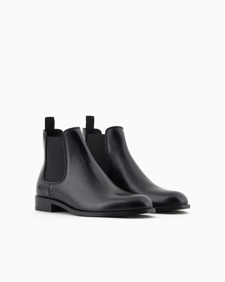 The world of armani STIVALETTI IN PELLE ANTICATA Vendite stagionali