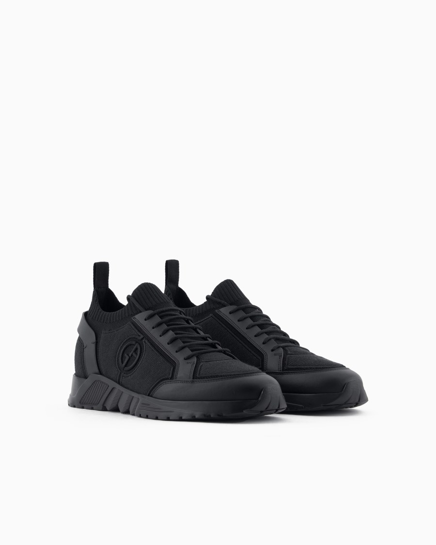 The world of armani SNEAKERS IN MAGLIA E PELLE Cyber Monday