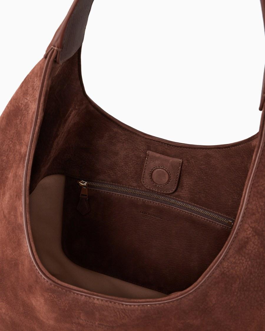 The world of armani HOBO BAG LA PRIMA IN PELLE SCAMOSCIATA Offerta per la Festa della Mamma