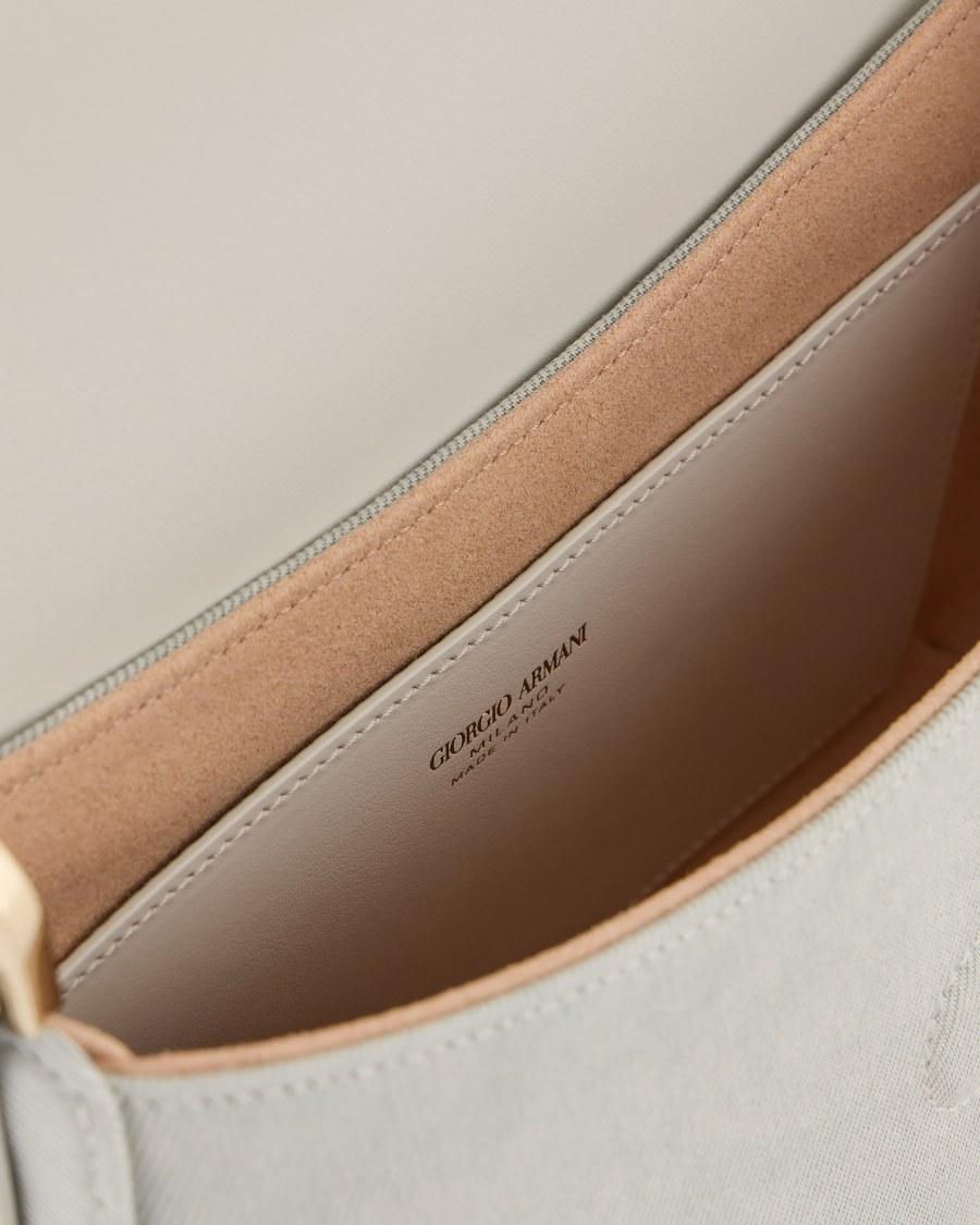 The world of armani DENIM COLLECTION BORSA A MANO PICCOLA LA PRIMA SOFT IN DENIM Vendita calda