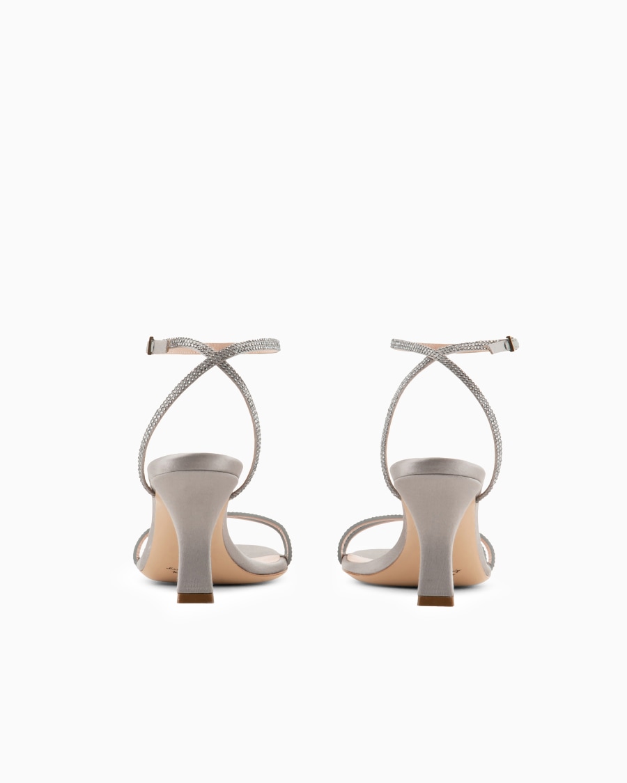 The world of armani SANDALI CON TACCO IN RASO E STRASS Liquidazione