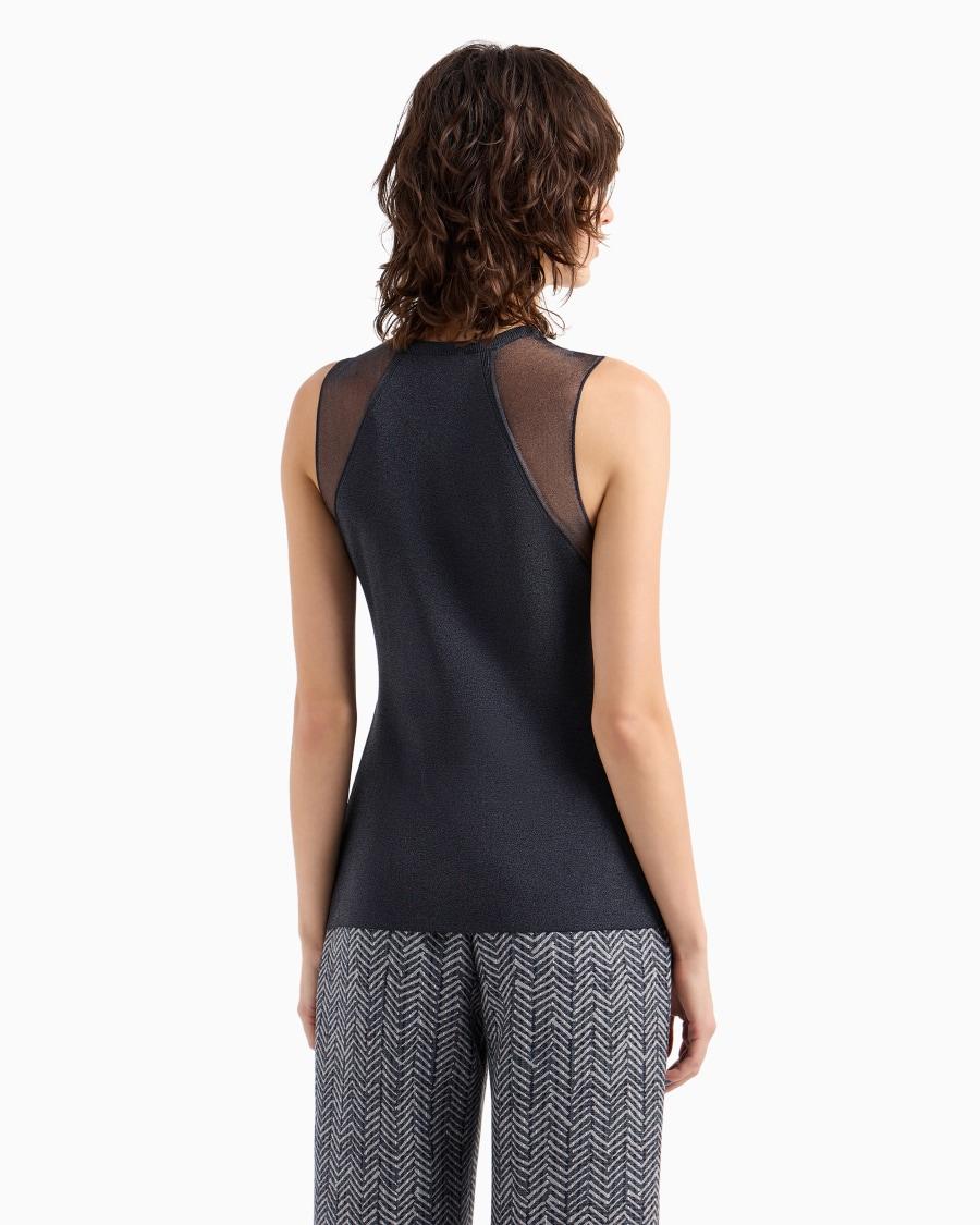 The world of armani TOP IN MAGLIA DI MISTO VISCOSA STRETCH Ritorno libero