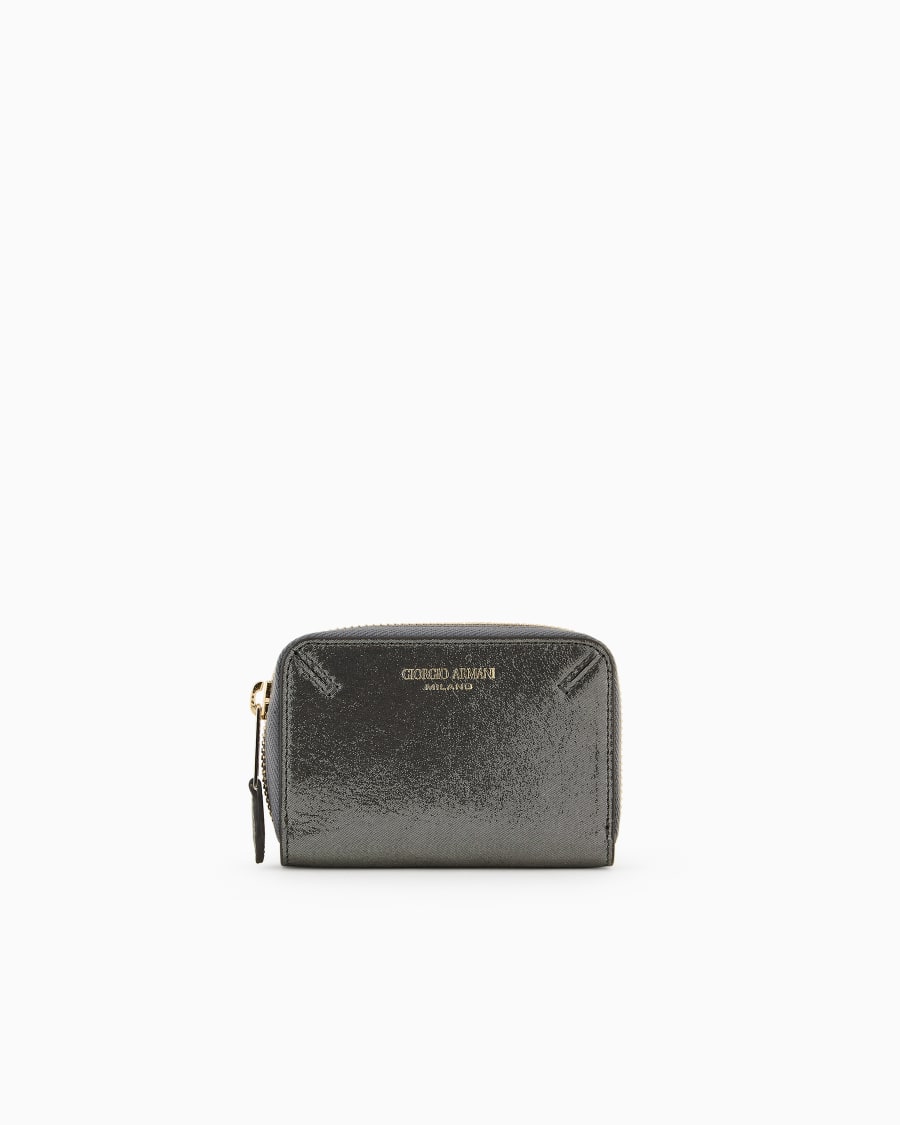 The world of armani PORTACARTE ZIPAROUND LA PRIMA IN NABUK BRILLANTE