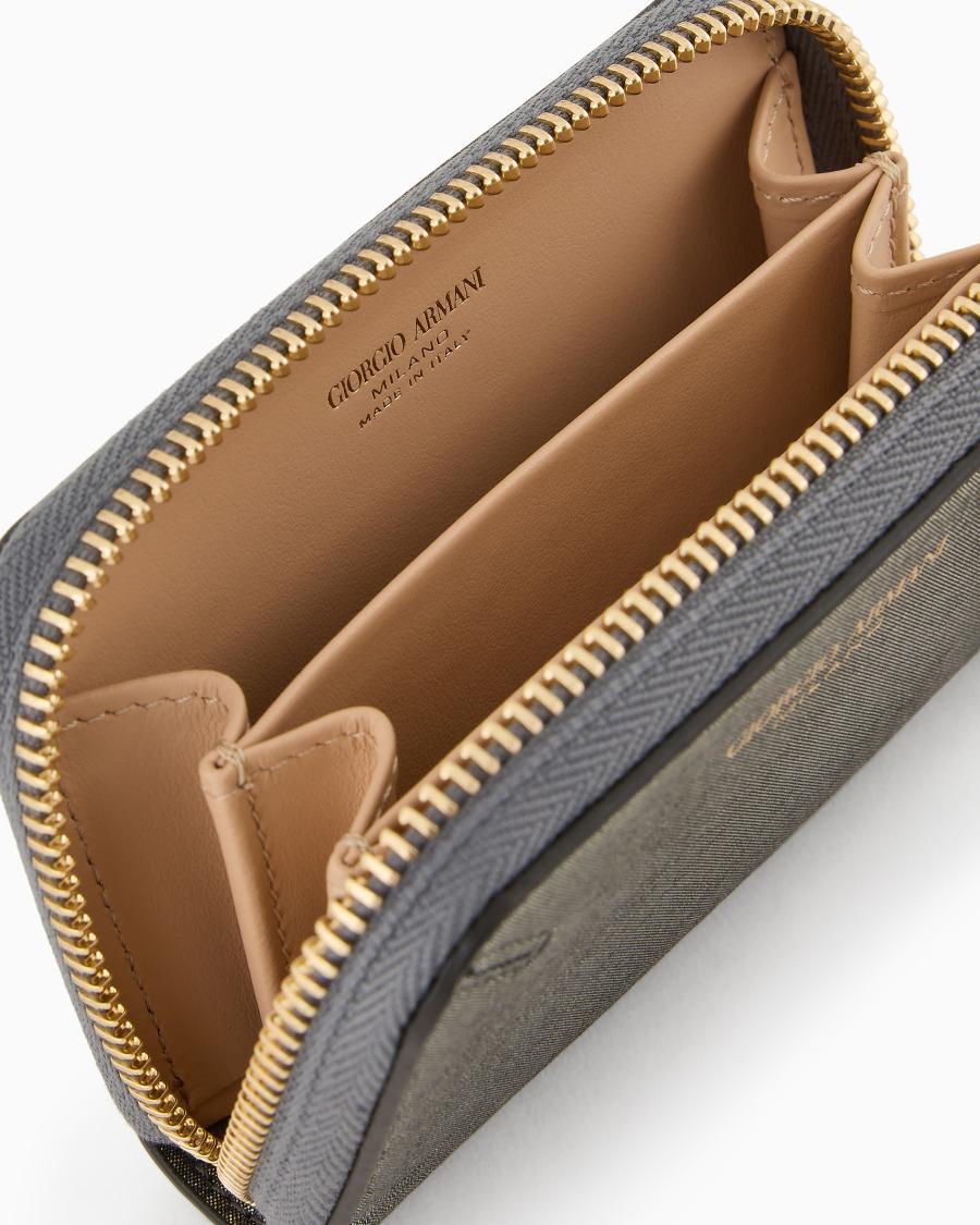 The world of armani PORTACARTE ZIPAROUND LA PRIMA IN NABUK BRILLANTE Ultimo giorno