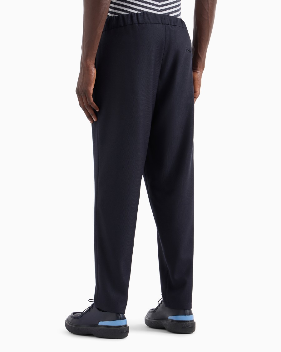 The world of armani PANTALONI FLAT FRONT IN GAUFRÉ TECNICO Only for today