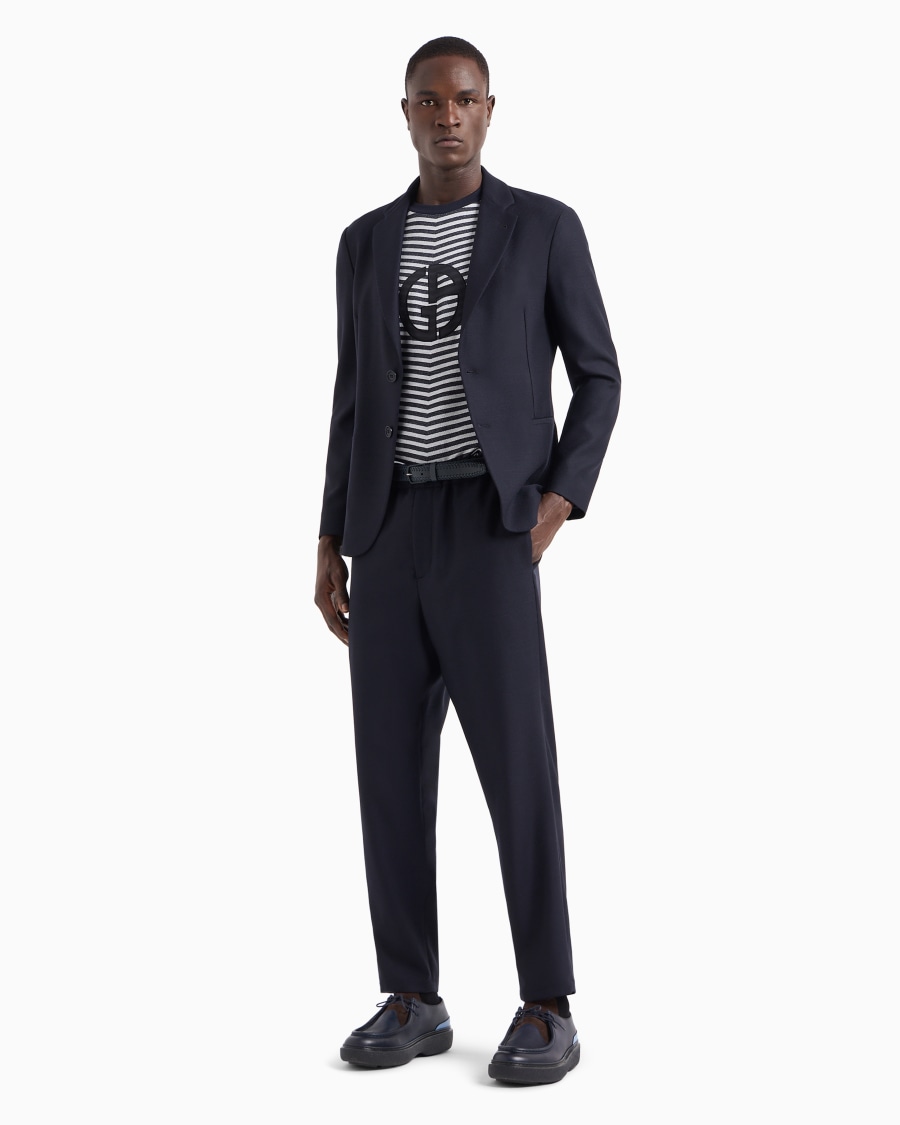 The world of armani PANTALONI FLAT FRONT IN GAUFRÉ TECNICO Only for today