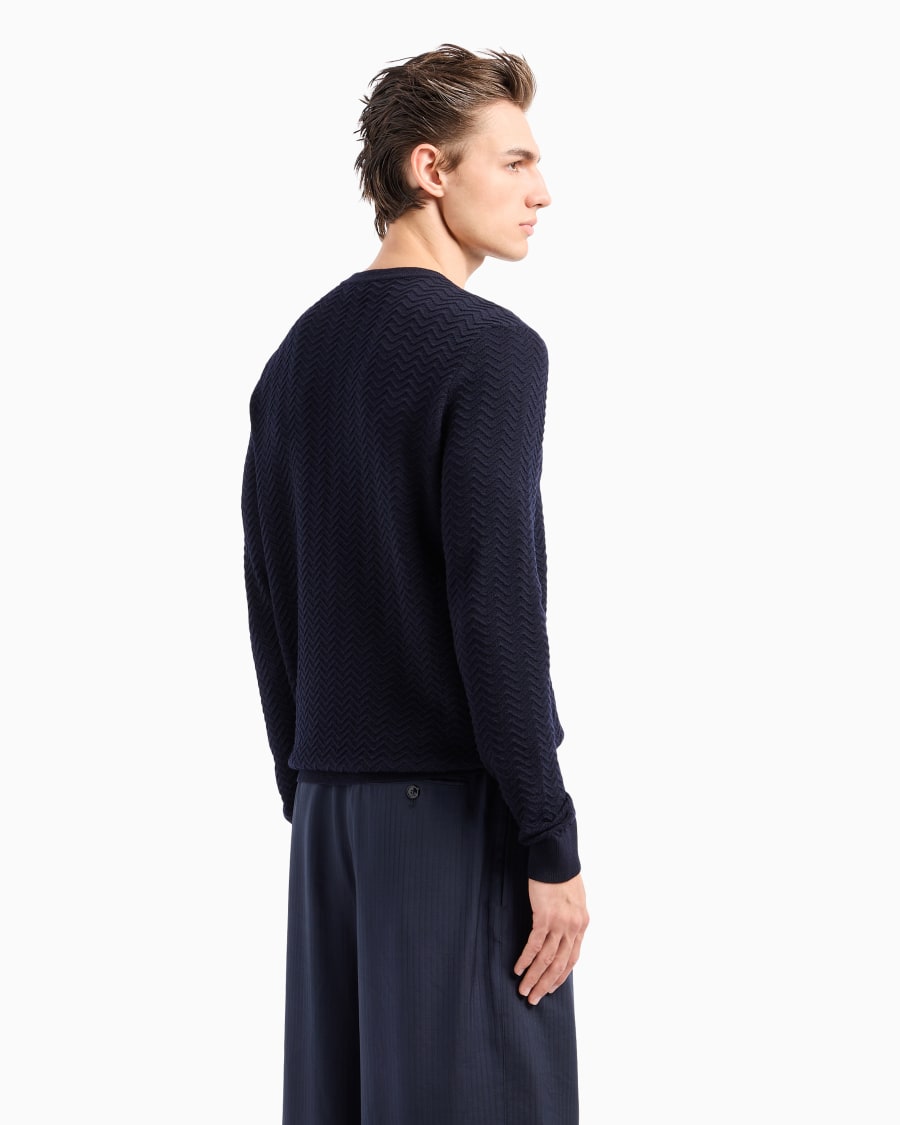 The world of armani MAGLIA GIROCOLLO IN LANA OTTOMAN CHEVRON Offerta speciale della fabbrica