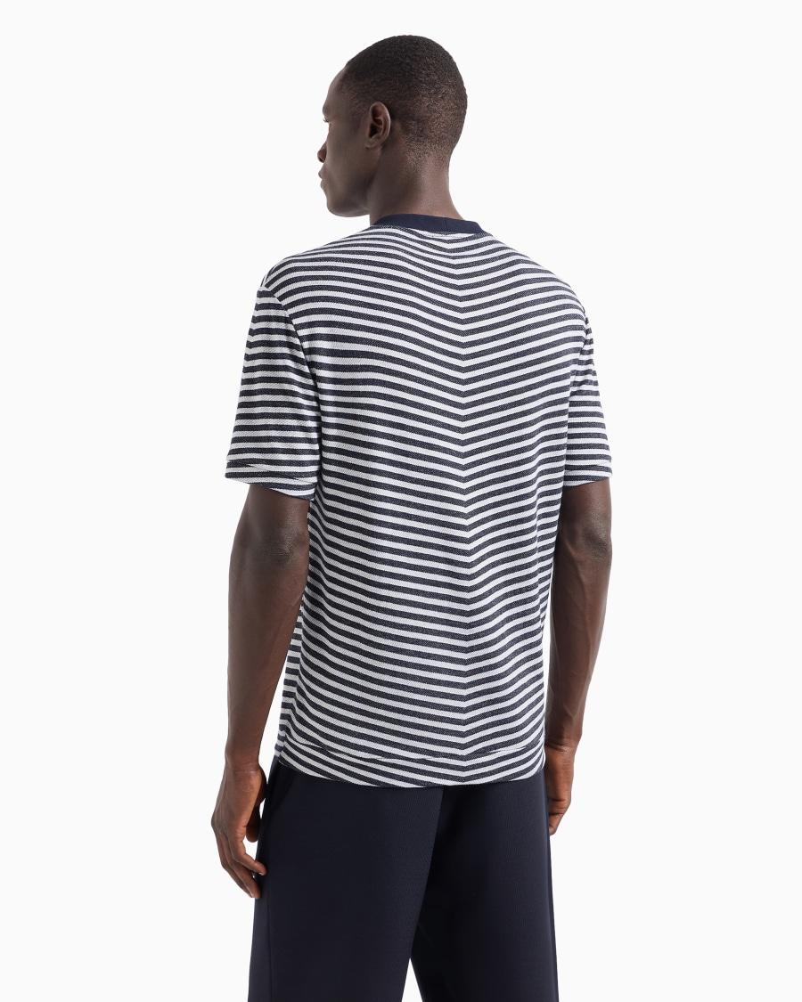 The world of armani T-SHIRT GIROCOLLO IN VISCOSA STRETCH JACQUARD CHEVRON Solo un giorno rimasto