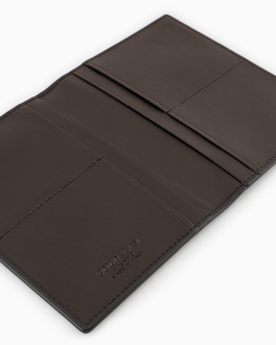 The world of armani PORTA PASSAPORTO BIFOLD IN NAPPA Enormi sconti