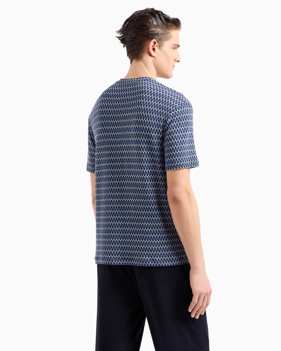 The world of armani T-SHIRT GIROCOLLO IN JERSEY JACQUARD DI VISCOSA STRETCH 50% di sconto con spedizione gratuita
