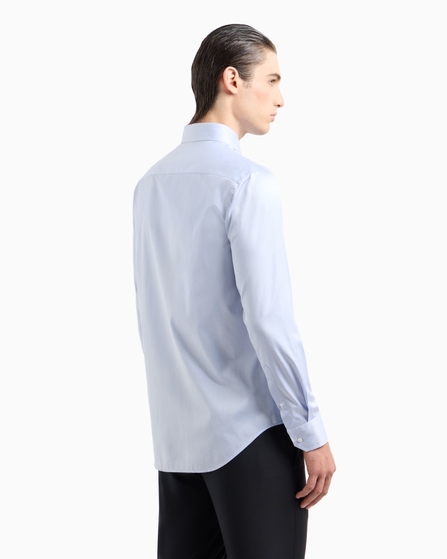 The world of armani CAMICIA CLASSICA IN TWILL DI COTONE In vendita