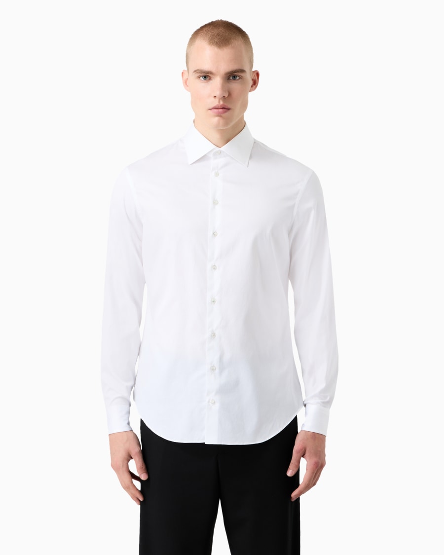 The world of armani CAMICIA CLASSICA IN TWILL DI COTONE Duty-free
