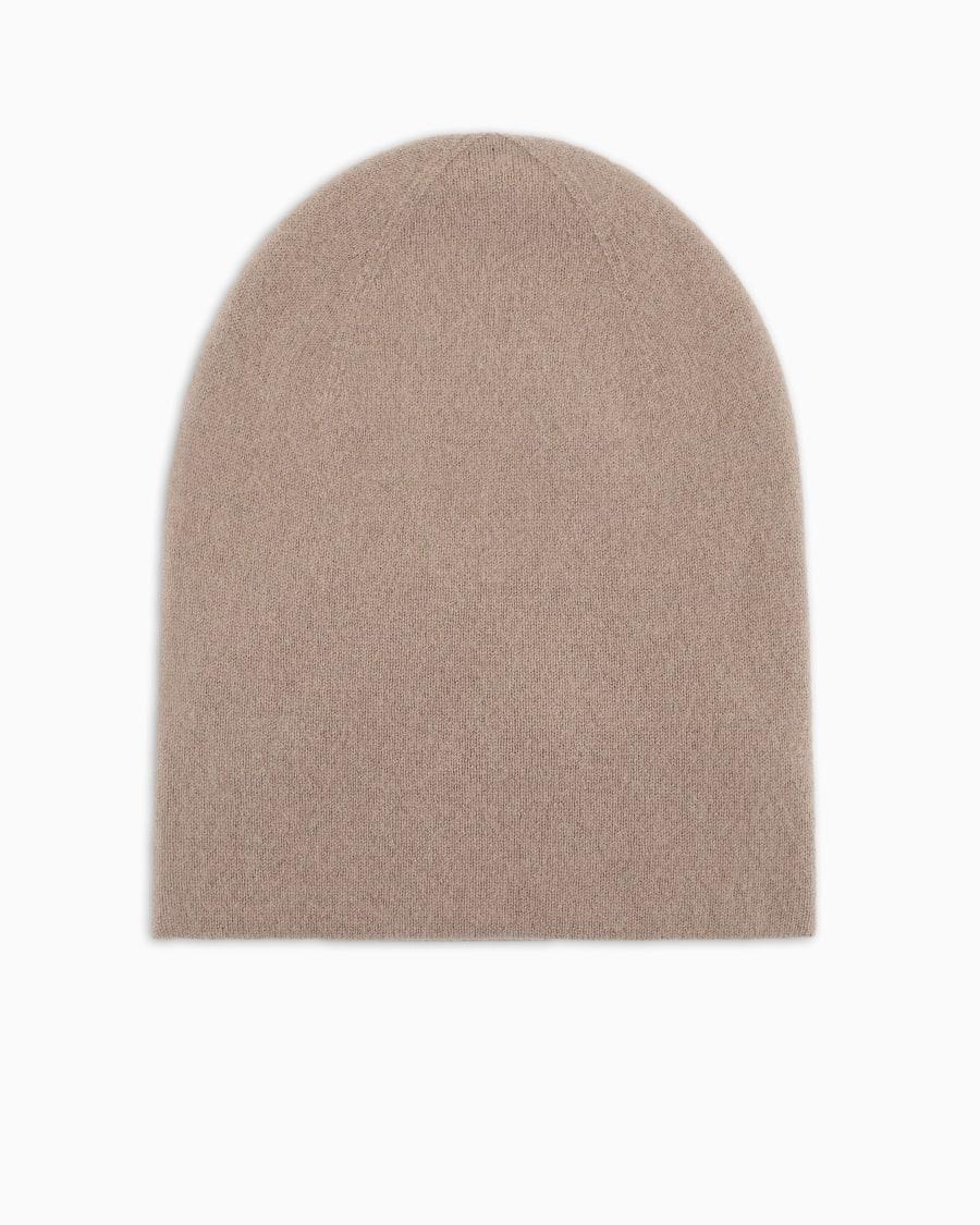 The world of armani BEANIE IN CASHMERE CON LOGO JACQUARD Sconti questo mese