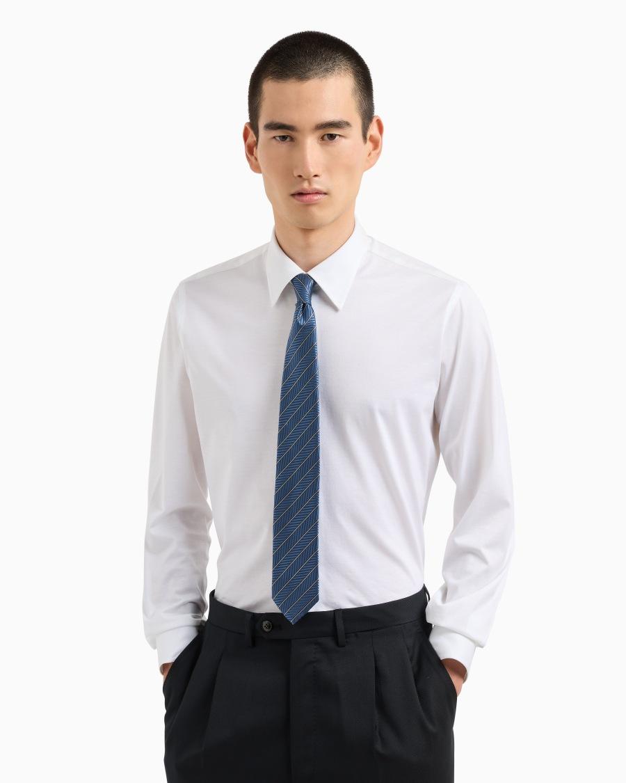 The world of armani CRAVATTA IN SETA JACQUARD REGIMENTAL Italia