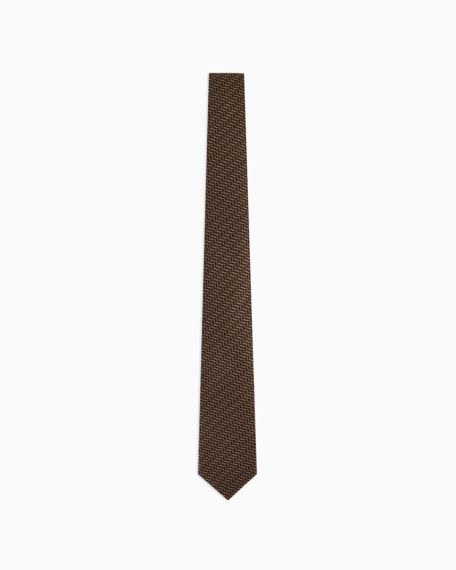 The world of armani CRAVATTA IN SETA JACQUARD CHEVRON