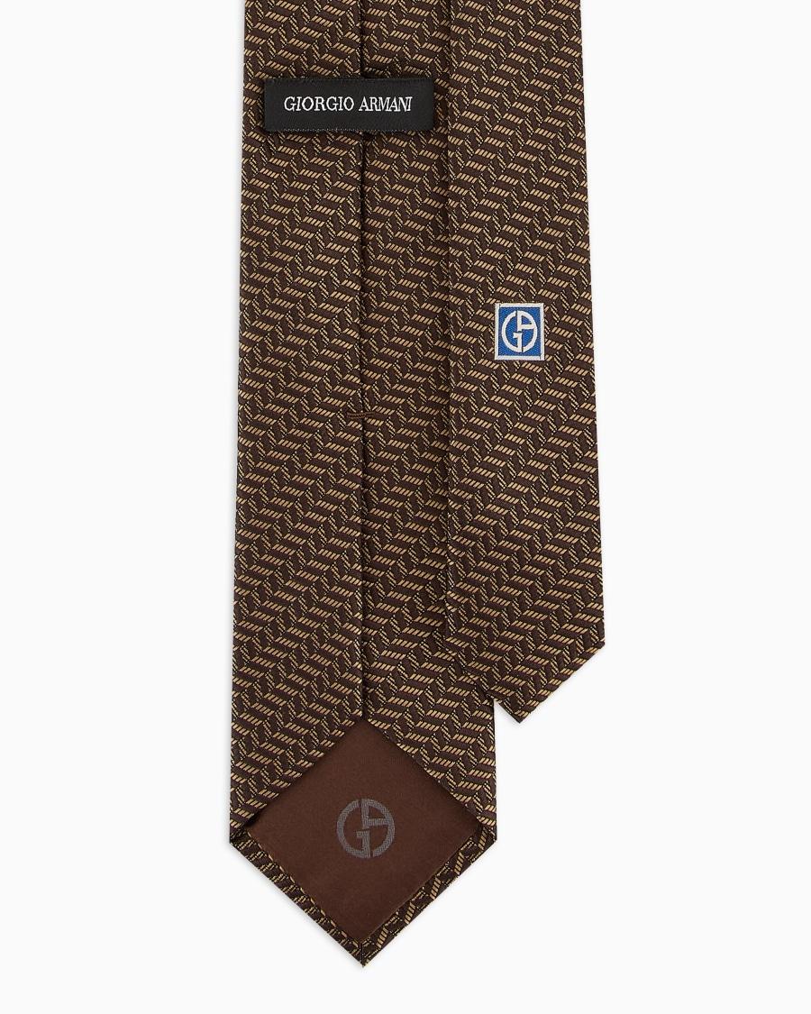 The world of armani CRAVATTA IN SETA JACQUARD CHEVRON Nuovo